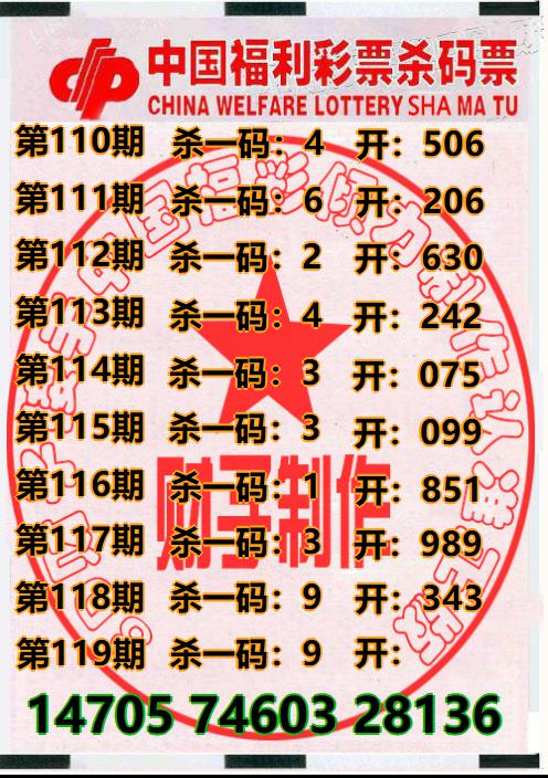 3D财子杀码票