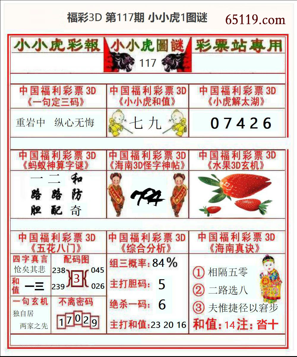 福彩3D小小虎1